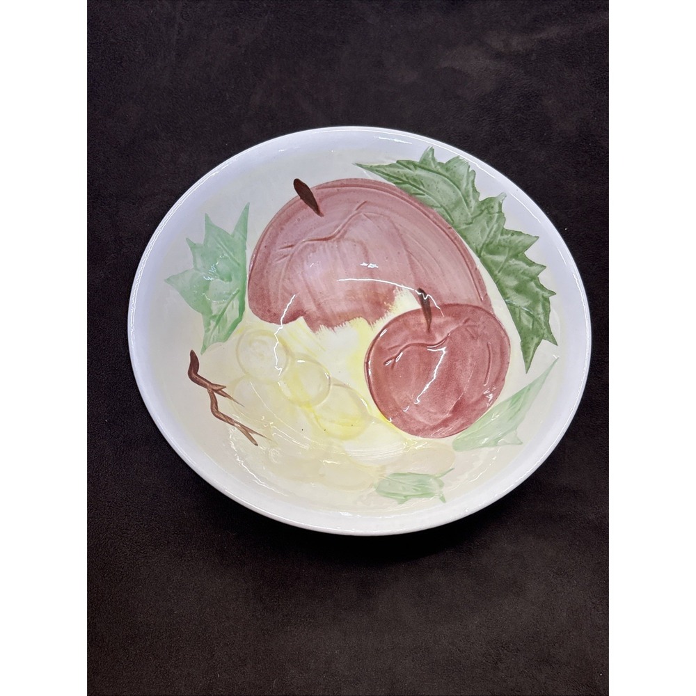 Vintage Hankook Korea Cereal Salad Soup Bowl Fruit Grapes Apple Hand Painted